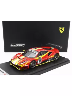   LookSmart - FERRARI 488 GT3 EVO 3.9L TURBO V8 TEAM AF CORSE N 21 24h SPA 2022 ALESSANDRO BALZAN - HUGO DELACOUR - DAVID PEREL CEDRIC SBIRRAZZUOLI RED YELLOW BLACK