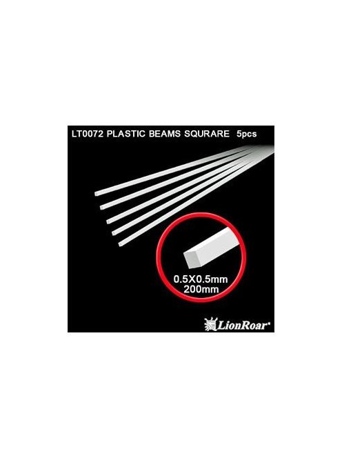 Lion Roar-Greatwallhobby - Plastic Beams 0.5mm Square Rod(200mm,6/s