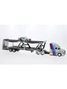 Maisto - Mack Autotransporter, silber/Dekor, 1:64