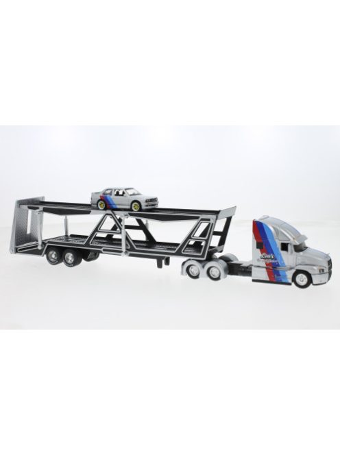 Maisto - Mack Autotransporter, silber/Dekor, 1:64
