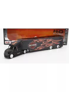   Maisto - TRUCK H-D HAULERS TRUCK HARLEY DAVIDSON CAR TRANSPORTER 2021 MATT BLACK