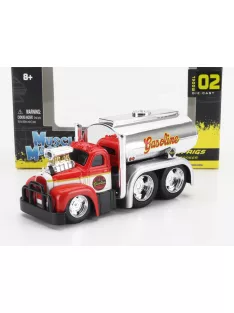  Maisto - MACK B-61 TANKER TRUCK GASOLINE 3-ASSI CUSTOM 1953 RED SILVER