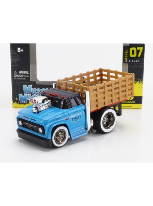 Maisto - CHEVROLET C-60 TRUCK STAKEBED PABLO 3-ASSI CUSTOM 1966 BLUE