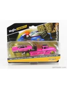   Maisto - Chevrolet Impala Ss 1959 With Rump Truck Flatbed 1957 Pink
