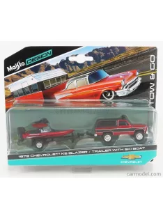   Maisto - Chevrolet Blazer K5 1979 With Ski Boat And Trailer Red Met