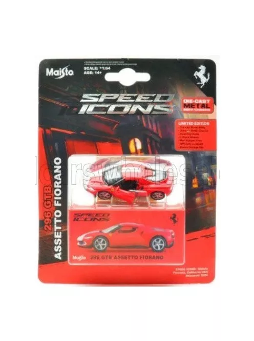 Maisto - FERRARI 296 GTB HYBRID 830HP V6 2021 RED SILVER