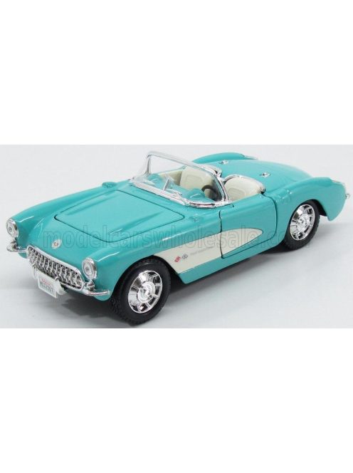 Maisto - CHEVROLET CORVETTE SPIDER 2-DOOR 1957 TURQUOISE WHITE
