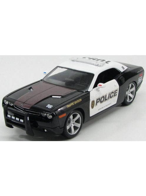 Maisto - DODGE CHALLENGER HEMI 6.1 COUPE CONCEPT POLICE TRAFIC DIVISION 2006 BLACK WHITE