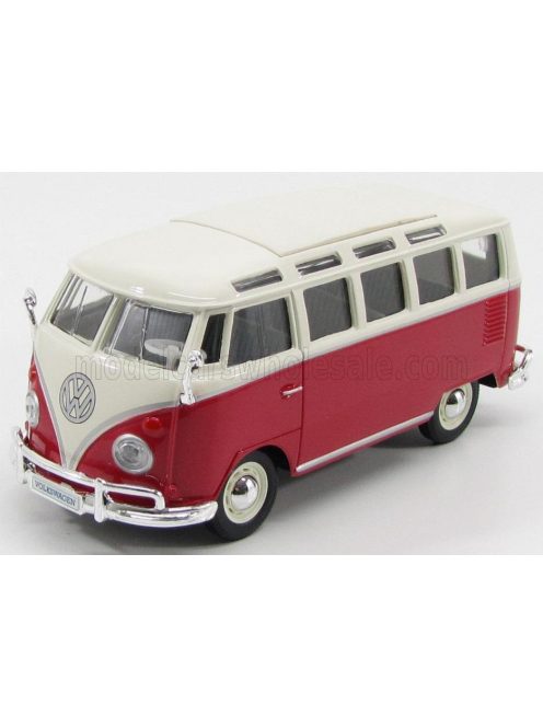 Maisto - VOLKSWAGEN T1 SAMBA MINIBUS 1962 RED IVORY