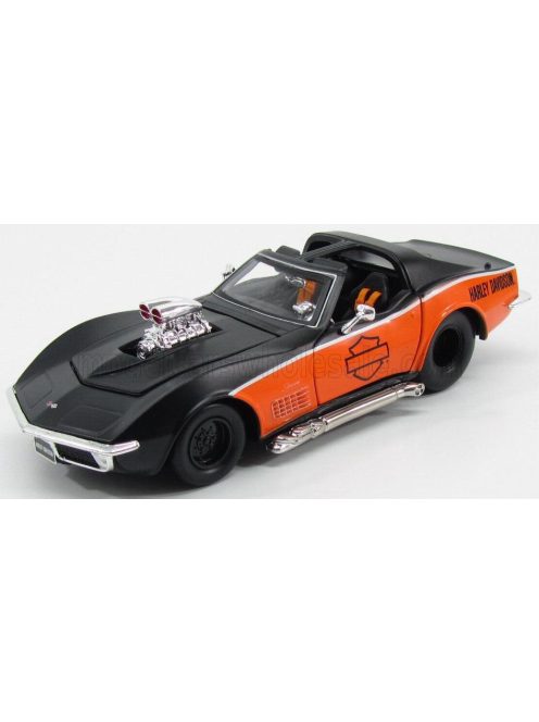Maisto - CHEVROLET CORVETTE SPIDER HARLEY DAVIDSON CUSTOM 1970 BLACK ORANGE