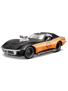   Maisto - Chevrolet Corvette, schwarz/orange, 1970, Harley-Davidson, 1:24