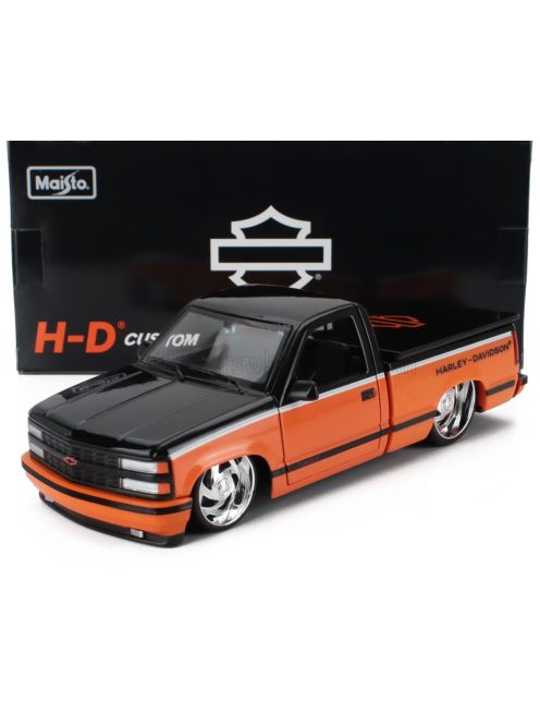Maisto - CHEVROLET 454 SS PICK-UP HARLEY DAVIDSON 1993 ORANGE BLACK