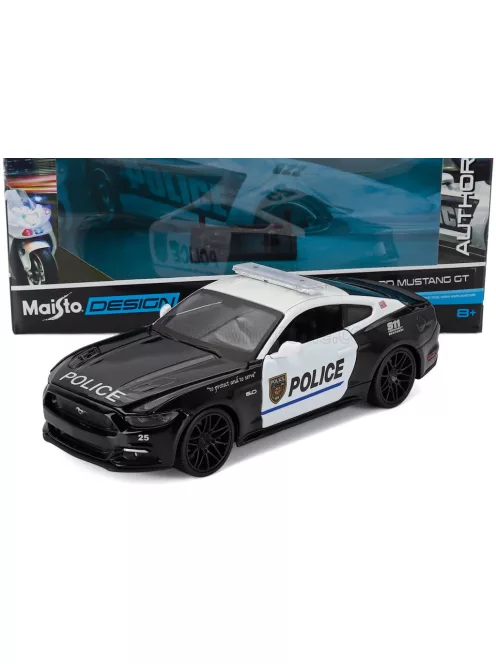 Maisto - FORD USA MUSTANG COUPE 5.0 GT HIGHWAY PATROL POLICE 2015 BLACK WHITE