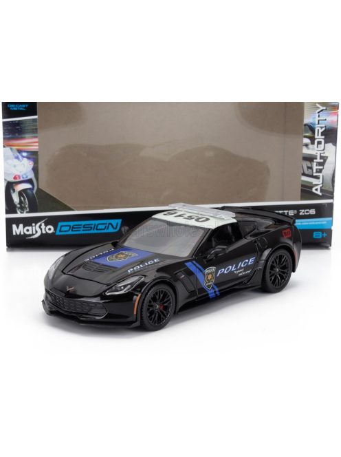 Maisto - CHEVROLET CORVETTE Z06 C7 COUPE HIGHWAY PATROL POLICE 2015 BLACK