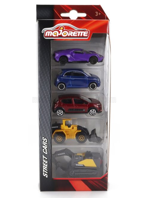 Majorette - FORD USA SET 5X GT - 500e ELECTRIC CAR 2020 - CITROEN DS3 - VOLVO RUSPA GOMMATA SCRAPER - ESCAVATORE EXCAVATOR VARIOUS