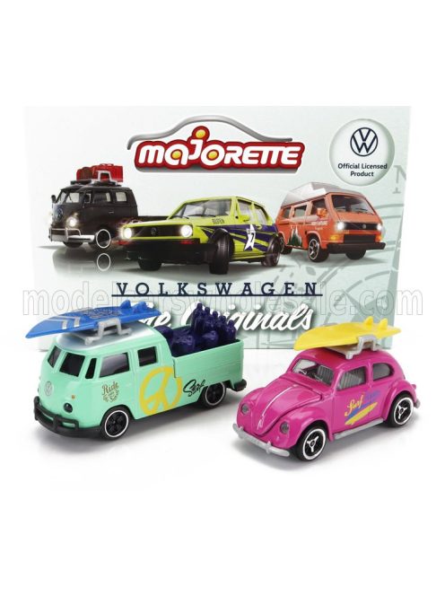 Majorette - VOLKSWAGEN SET 2X T1 DOUBLE CABINE PICK-UP 1962 + BEETLE KAFER MAGGIOLINO 1959 VARIOUS