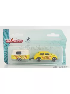   Majorette - Volkswagen Beetle Maggiolino With Roulotte 1951 Yellow White