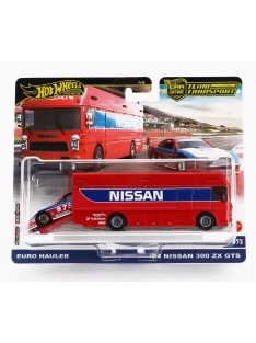   Mattel Hot Wheels - TRUCK EURO HAULER TRUCK CAR TRANSPORTER WITH NISSAN 300 ZX GTS 1994 RED