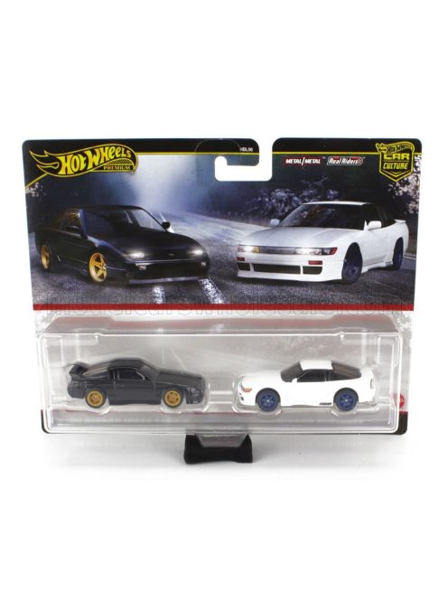 Mattel Hot Wheels - NISSAN SET 2X 180SX TYPE X COUPE + SILEIGHT (SILVIA S13) COUPE 1989 BLACK WHITE
