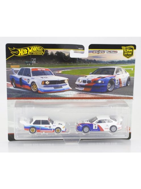 Mattel Hot Wheels - BMW SET 2X 3-SERIES E46 GTR N 3 RACING 2003 + 320 Gr.5 N 12 RACING 1979 WHITE BLUE RED