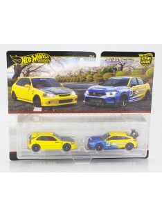   Mattel Hot Wheels - HONDA SET 2X 1999 Civic Type R (EK9) & Honda Civic Type-R YELLOW BLUE