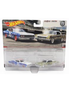   Mattel Hot Wheels - FORD USA SET 2X TORINO TALLADEGA N 25 RACING + CHEVROLET CHEVELLE N 86 RACING 1966 WHITE BLUE GOLD
