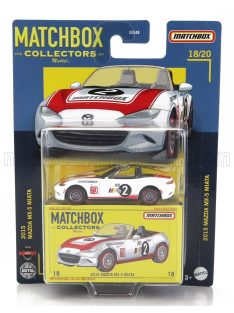   Mattel Hot Wheels - MAZDA MX-5 SPIDER MIATA N 2 RACING 2015 WHITE RED