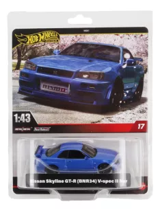   Mattel Hot Wheels - NISSAN SKYLINE GT-R (BNR34) COUPE V-SPEC II NUR 2002 BLUE MET