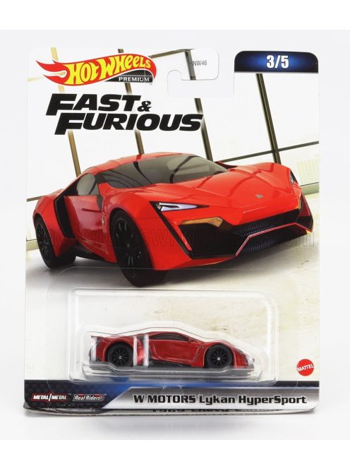 Mattel Hot Wheels - LYKAN DOM'S HYPERSPORT 2015 - FAST & FURIOUS 7 RED