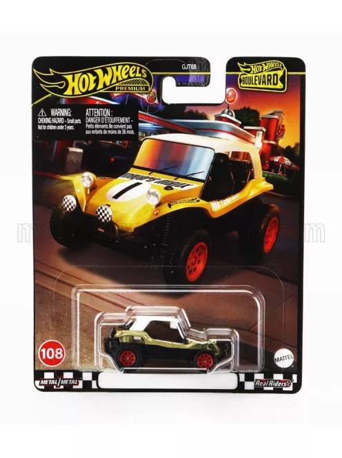 Mattel Hot Wheels - MEYERS MANX DUNE BUGGY N 1 RACING 1968 GOLD WHITE