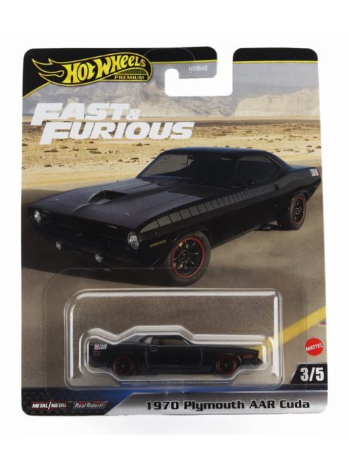 Mattel Hot Wheels - PLYMOUTH AAR/CUDA COUPE 1970 - FAST & FURIOUS 7 2015 BLACK