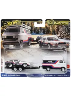   Mattel Hot Wheels - DeLorean DMC12 and Rally Van on a Hauler Team Transport series