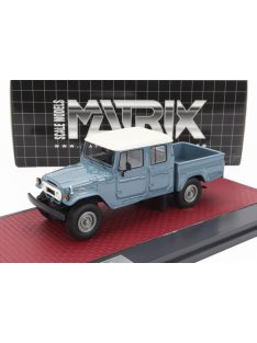   Matrix Scale Models - TOYOTA HJ45 LAND CRUISER CREW CAB PICK-UP 1979 BLUE GREY WHITE