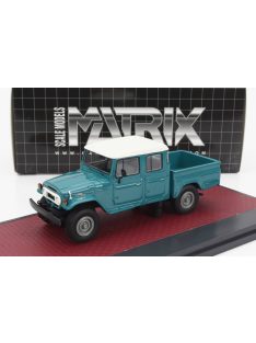   Matrix Scale Models - TOYOTA HJ45 LAND CRUISER CREW CAB PICK-UP 1979 GREEN WHITE