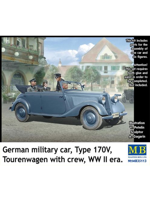 Master Box - German military car, Type 170V, Tourenwagen with crew, WW II era