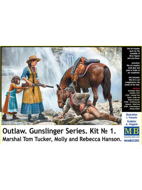 Master Box Ltd. - Outlow. Gunslinger series Kit No.1. Marshal Tom Tucker,Molly a.RebeccaHanson