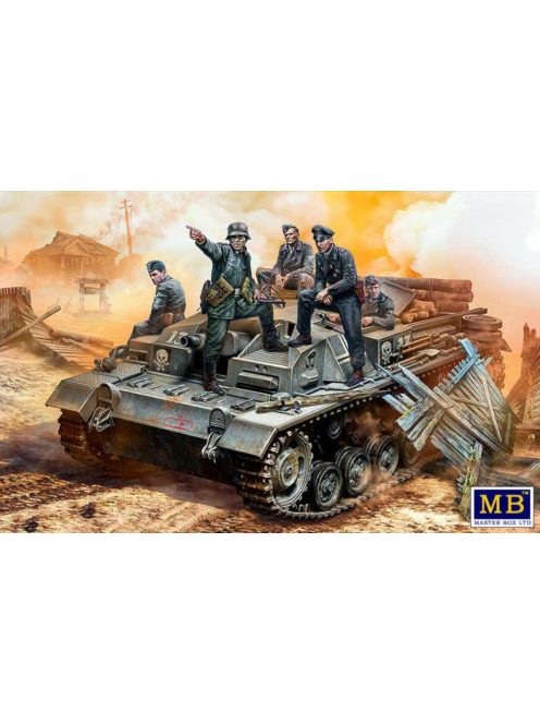 Master Box - German StuG III Crew, WWII era.Their position is behind that forest