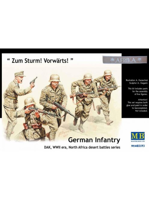 Master Box - German Infantry,DAK,WW II, North Africa desert battles series, Kit