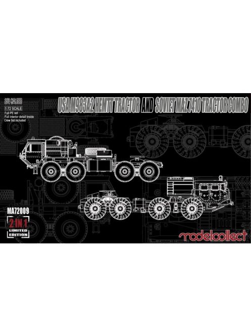 Modelcollect - USA M983A2 HEMTT Tractor and Soviet MAZ 7410 tractorCOMBO,2in1,Limited Edition