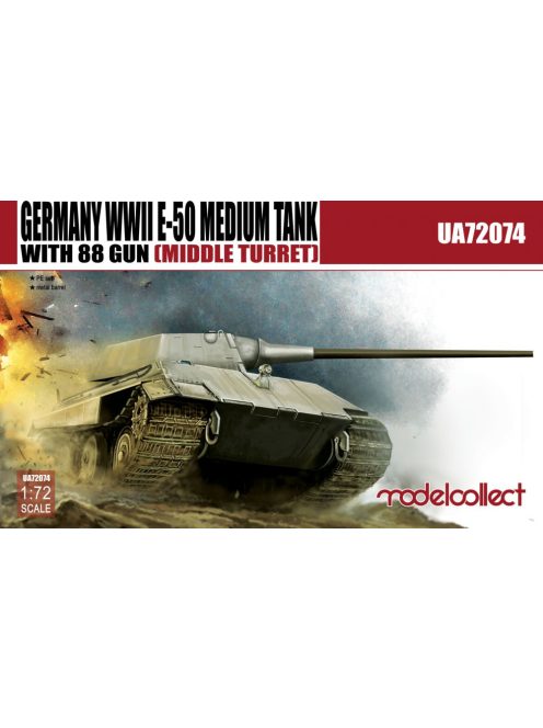 Modelcollect - Germany WWII E-50 Medium Tank with 88gun (middle turret)