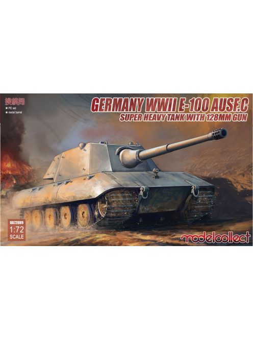 Modelcollect - Germany WWII E-100 Heavy Tank Ausf.C wit 128mm gun