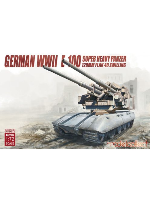 Modelcollect - German WWII E-100 super heavy panzer with 128mm flak 40 zwilling
