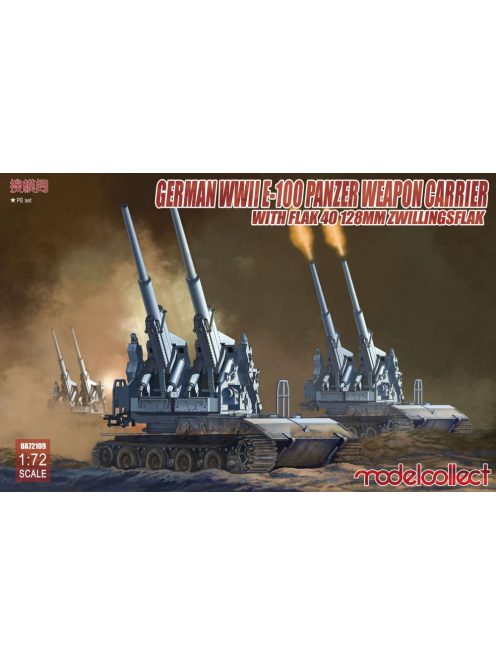 Modelcollect - German Wwii E-100 Panzer Weapon Carrier W.Flak 40 128Mm Zwillingsflak