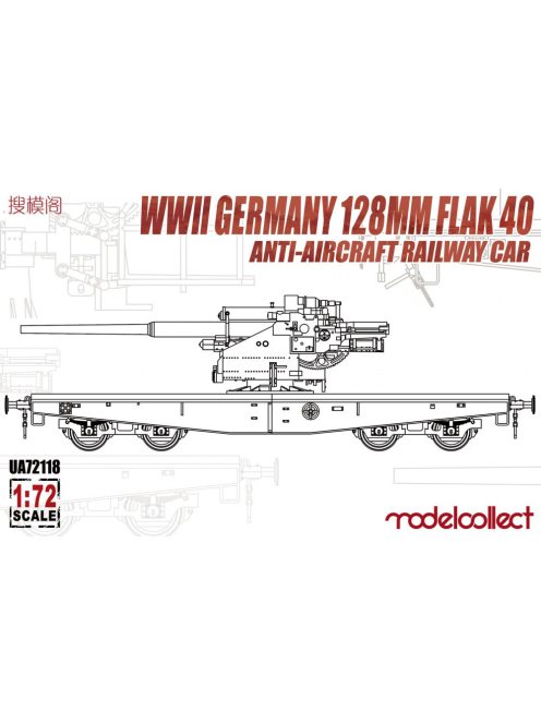 Modelcollect - WWII Germany 128mm Flak 40 Anti-Aircraft Railway Car