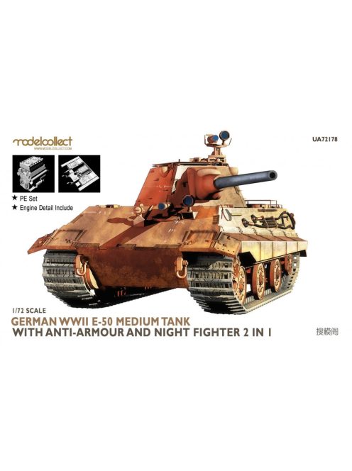 Modelcollect - Germany WWII E-50 Medium Tank with anti-armour and night fighter 2 in 1