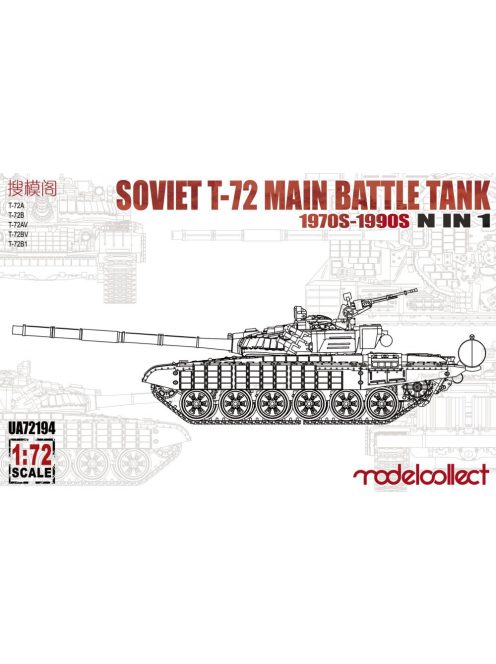 Modelcollect - Soviet T-72 Main battle Tank 1970s-1990s N in 1