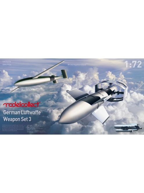 Modelcollect - German WWII luftwaffe weapon set 3  bv246 *2 , fritz X *4,  Hs293 *2