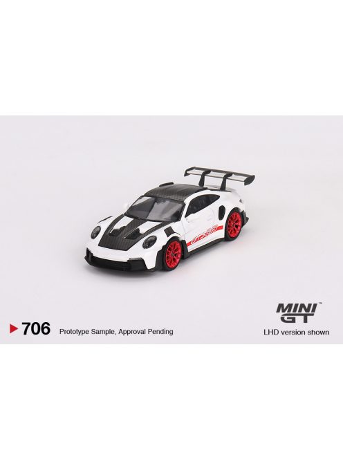 Minigt - 1:64 Porsche 911 (992) GT3 RS Weissach Package White with Pyro Red, 2023 (LHD) - MINI GT