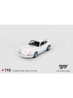   Minigt - 1:64 Porsche 911 (901) Carrera RS 2.7 Grand Prix White with Blue Livery 1974 (LHD) - MINI GT