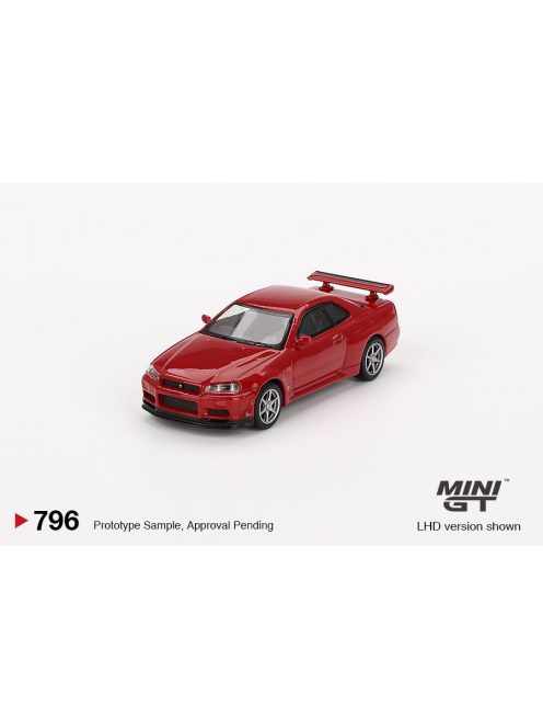 Minigt - 1:64 Nissan Skyline GT-R (R34) V-Spec Active Red, 1999 (RHD) - MINI GT
